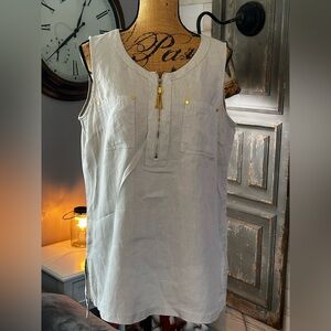 Ellen Tracy linen Sleeveless Top